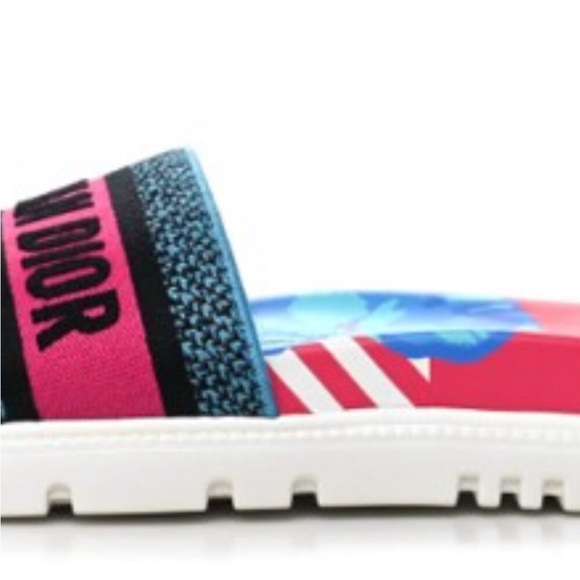 Dior Dway Pink and Blue Slide Sandals - Picture 2 of 7